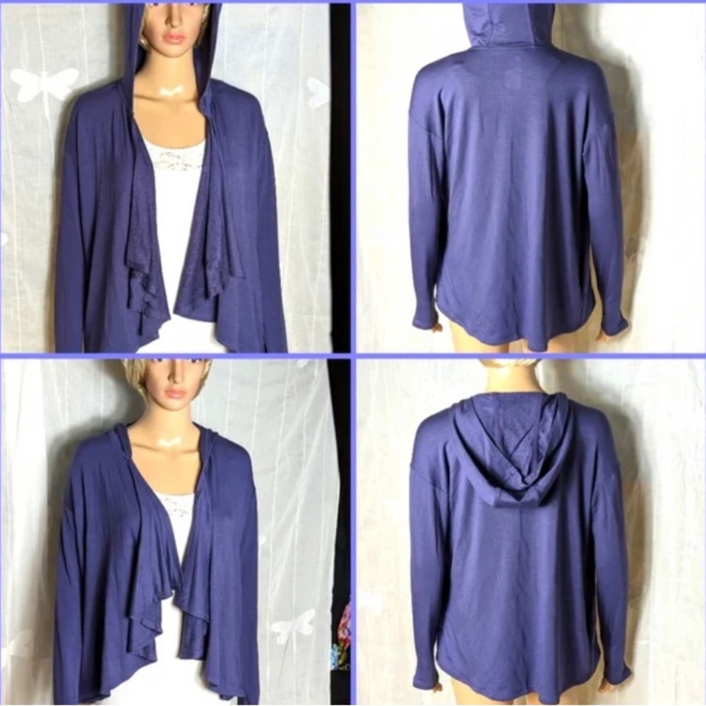 All in Motion purple waterfall Hoodie Sweater Nwt Sz L 10-12